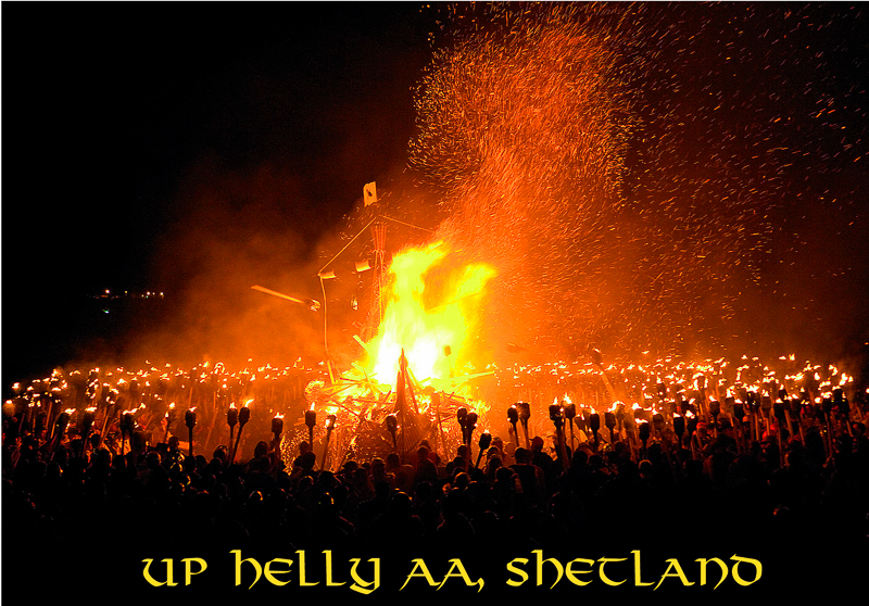 S098.  Up Helly Aa burning
